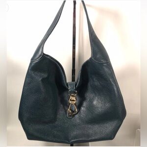 - 💗 Dooney & Bourke Pebble Grain LOGO LOCK green Hobo